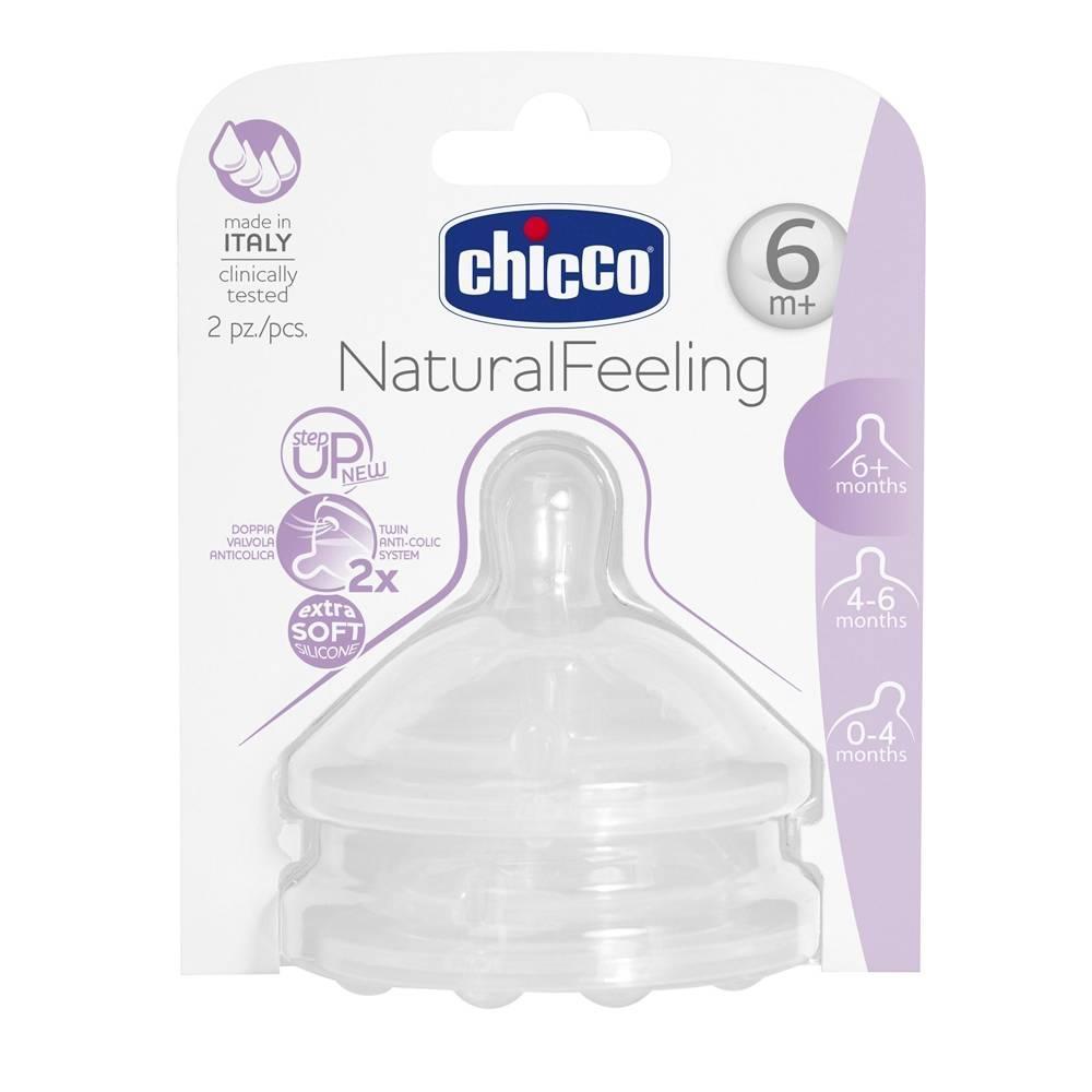 Chicco Natural Feeling Step-up Baby Bottle Teat 2 Pcs 6m+ Fast 2 Pc - Ourkids - Chicco