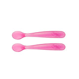 Chicco Soft Silicone Spoon, Pack Of 2 - Pink - Ourkids - Chicco