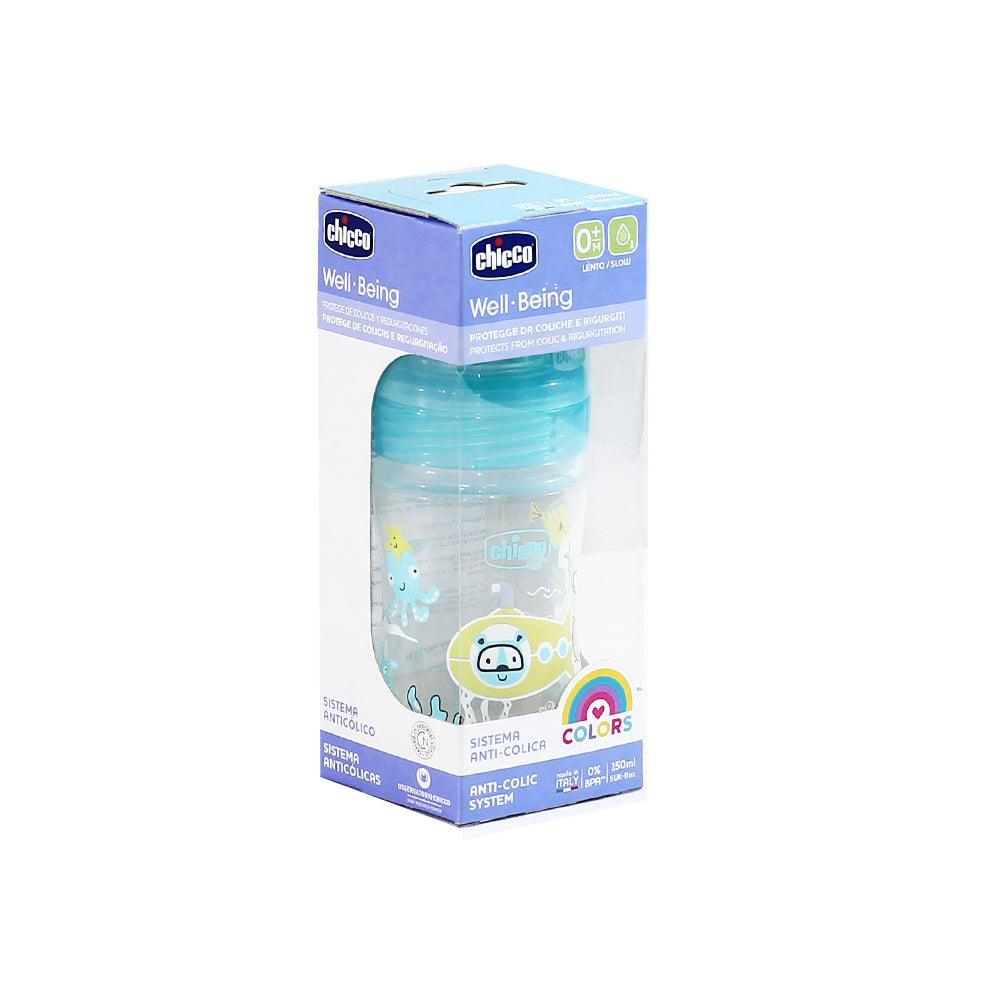 Chicco Well Being Colors Bottle 150ml Slow Flow Rate 0 Months and Over - Ourkids - Chicco