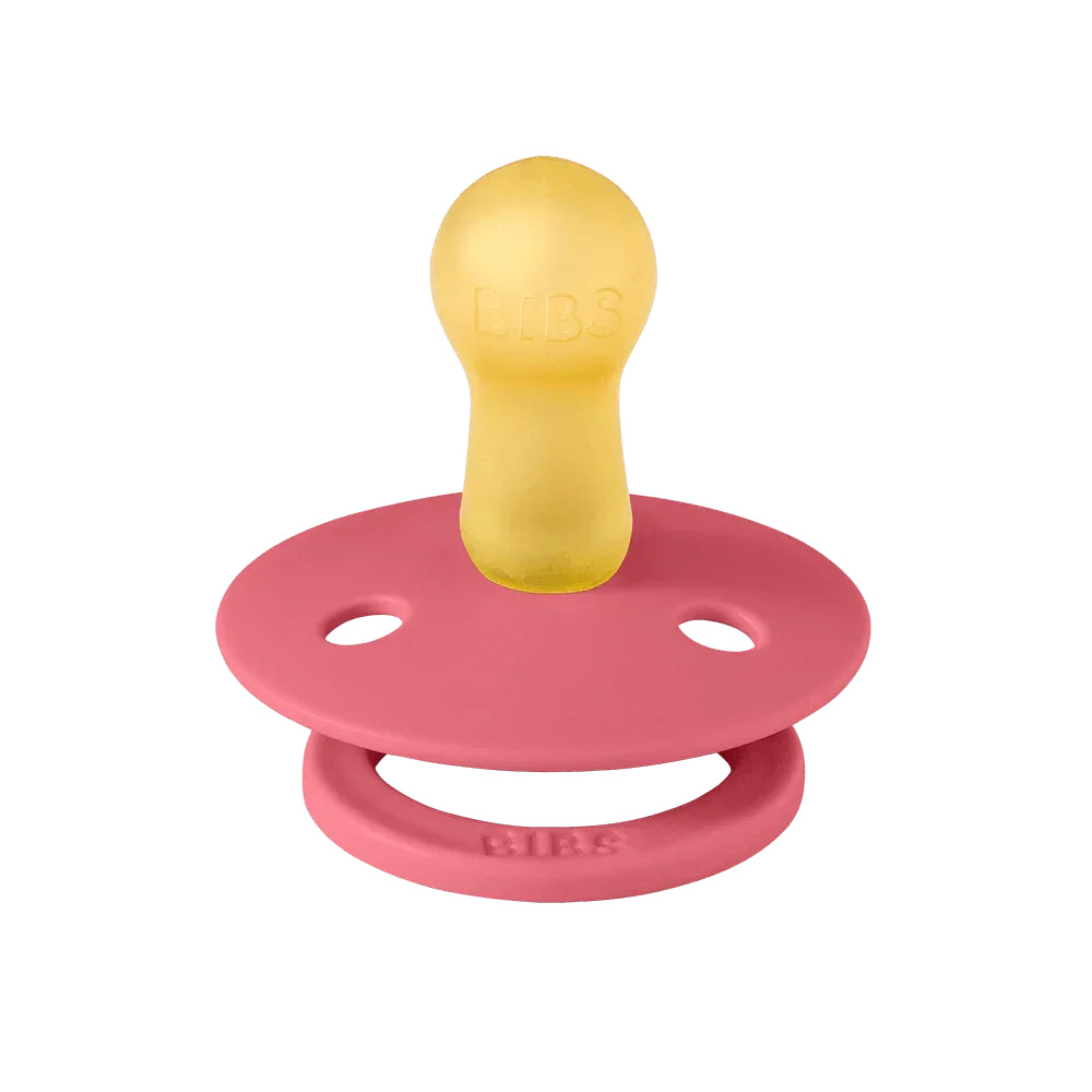 BIBS Colour Natural Rubber Pacifier Pack of 2 – Latex Size 2 Dusty Pink/Coral