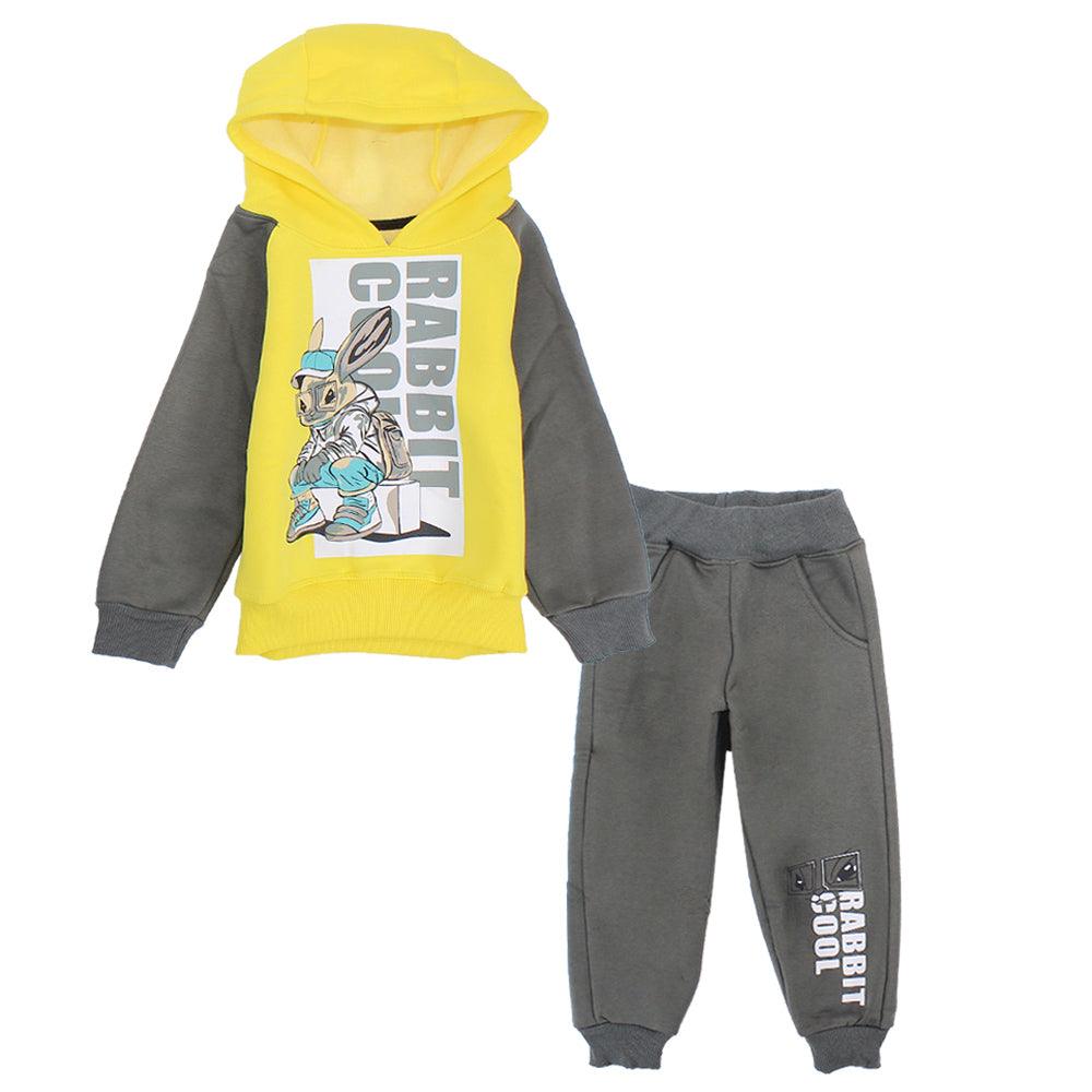 Cool Rabbit Long-Sleeved Fleeced Hooded Pajama - Ourkids - Rosso