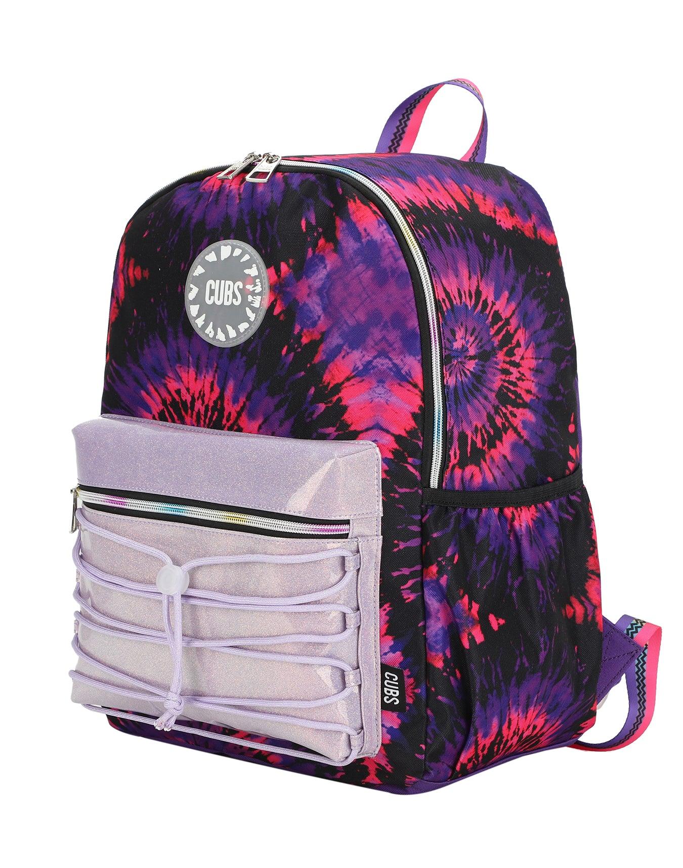 Cubs Black And Purple Tie Dye High School Backpack - Ourkids - Cubs