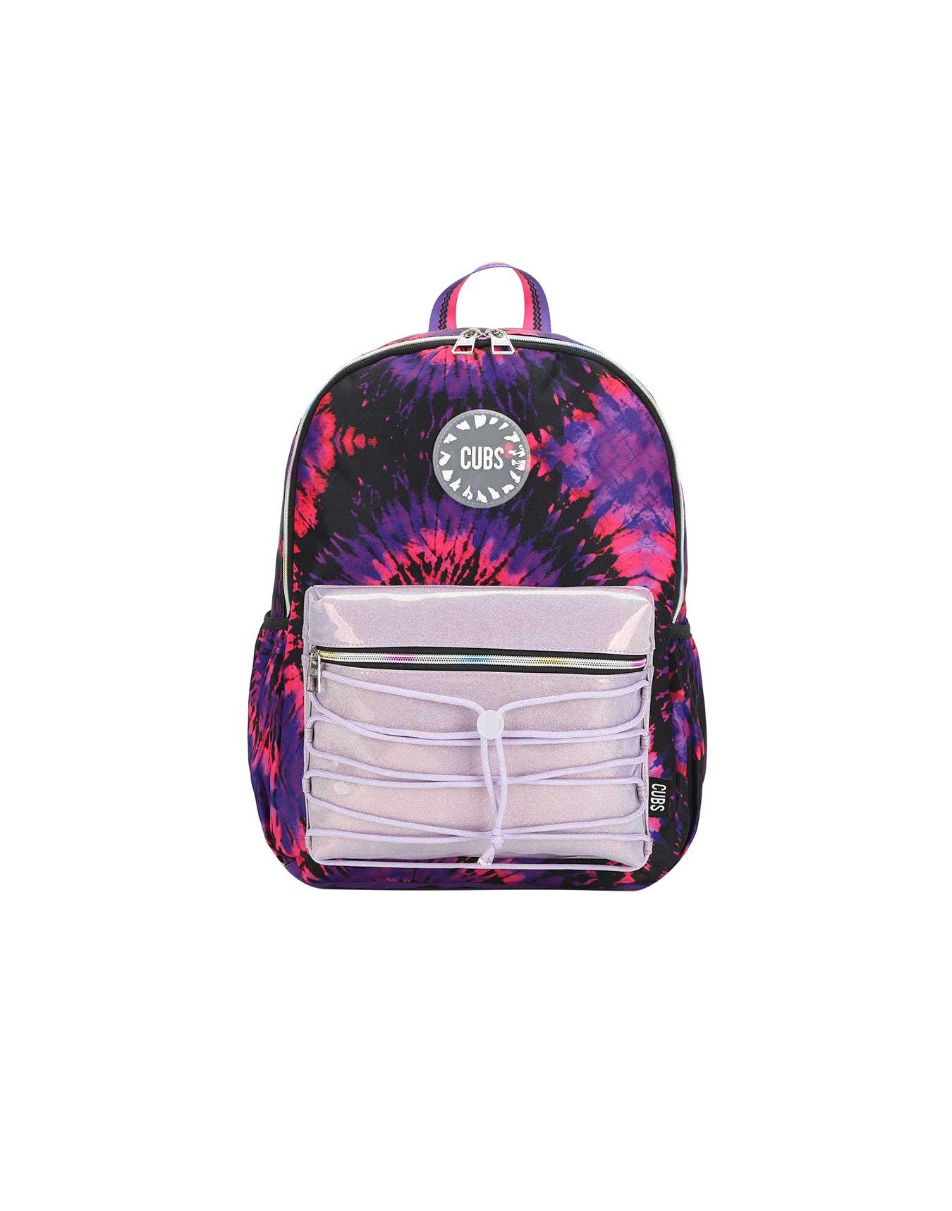 Cubs Black And Purple Tie Dye High School Backpack - Ourkids - Cubs