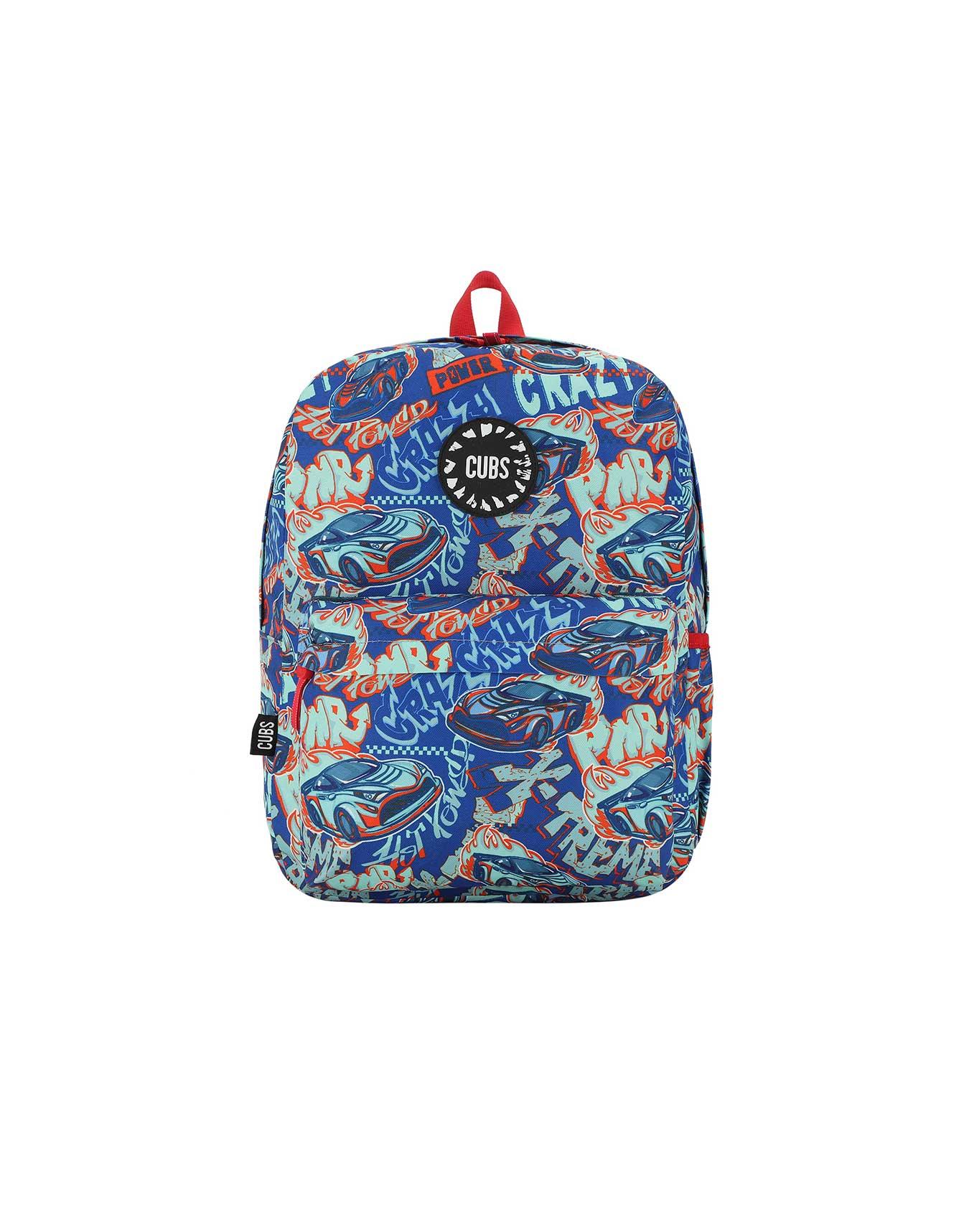 Cubs Car Flames Junior Student Backpack - Ourkids - Cubs