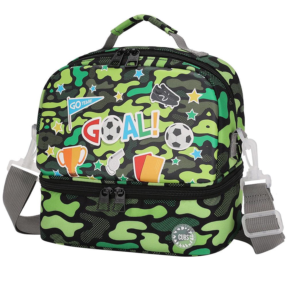 CUBS FOOTBALL GREEN CAMO HARD TOP LUNCH BAG - Ourkids - Cubs