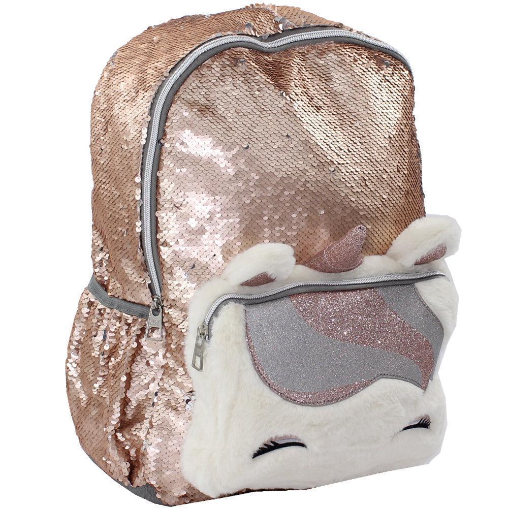 gold unicorn mini backpack saturating the vegan leather with water Unicorn Clear Backpack