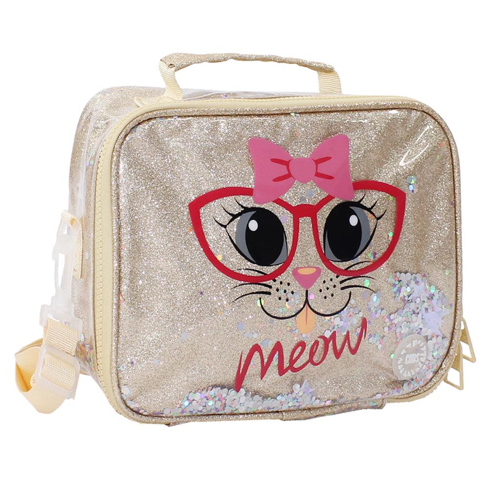 CUBS MEOW GOLD GLITTERY LUNCH BAG - Ourkids - Cubs