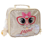 CUBS MEOW GOLD GLITTERY LUNCH BAG - Ourkids - Cubs