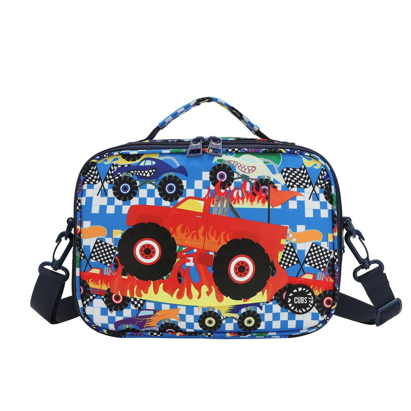 Cubs Monster Truck In Flames Cross Body Lunch Bag - Ourkids - Cubs