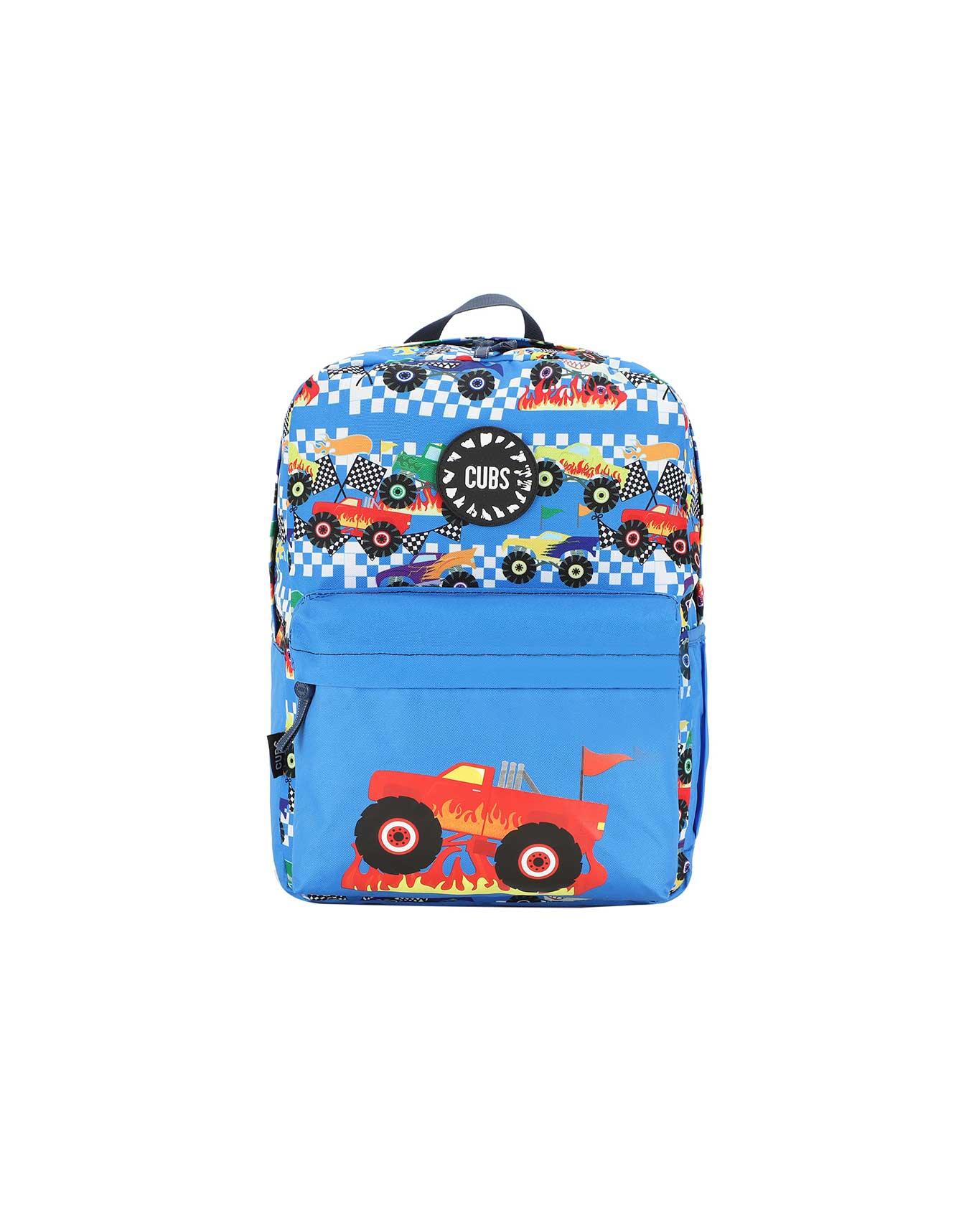 Cubs Monster Truck In Flames Junior Student Backpack - Ourkids - Cubs