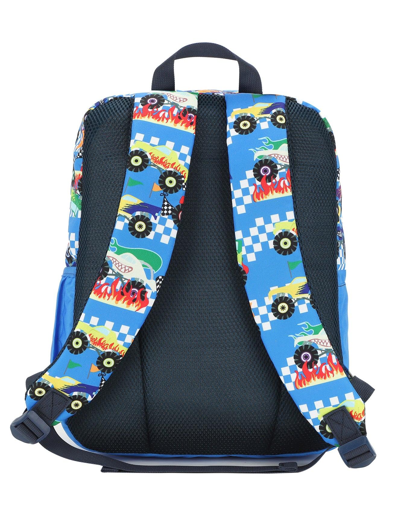 Cubs Monster Truck In Flames Junior Student Backpack - Ourkids - Cubs