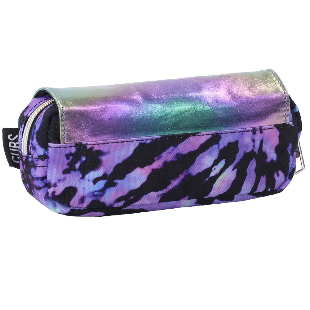 Cubs NEON BLACK PURPLE TIE DYE HIGH SCHOOL PENCIL CASE - Ourkids - Cubs