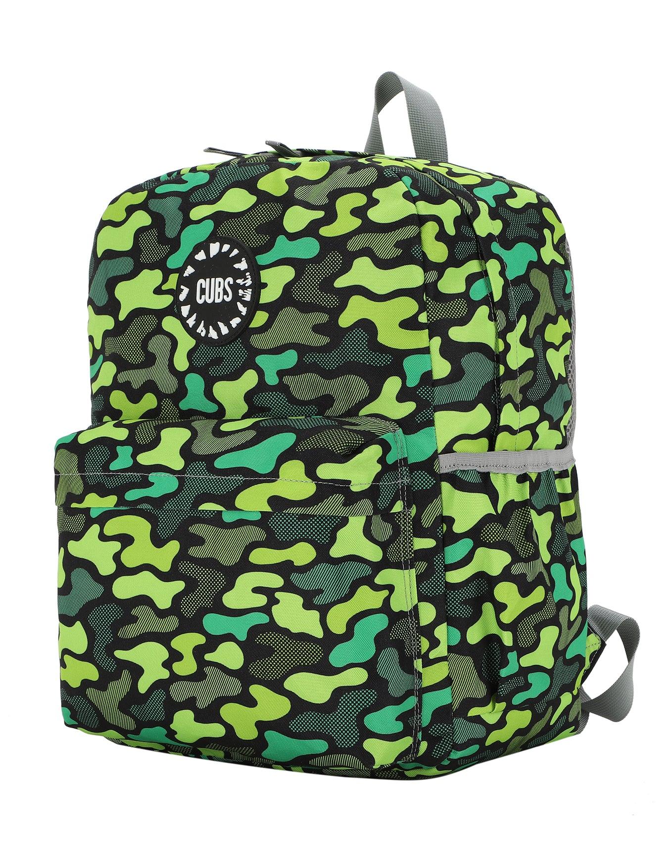 Cubs Neon Green Camo Junior Student Backpack - Ourkids - Cubs