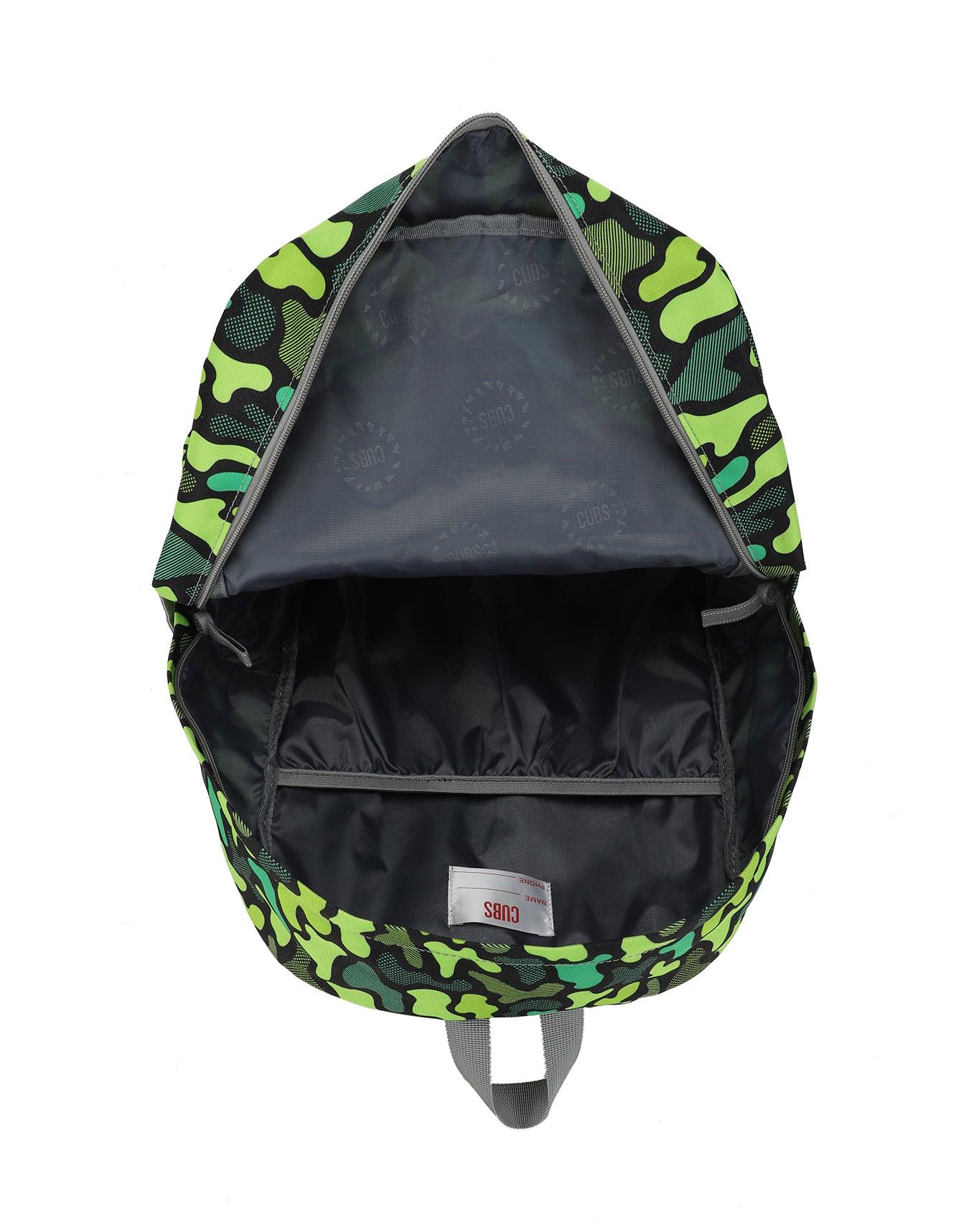 Cubs Neon Green Camo Junior Student Backpack - Ourkids - Cubs