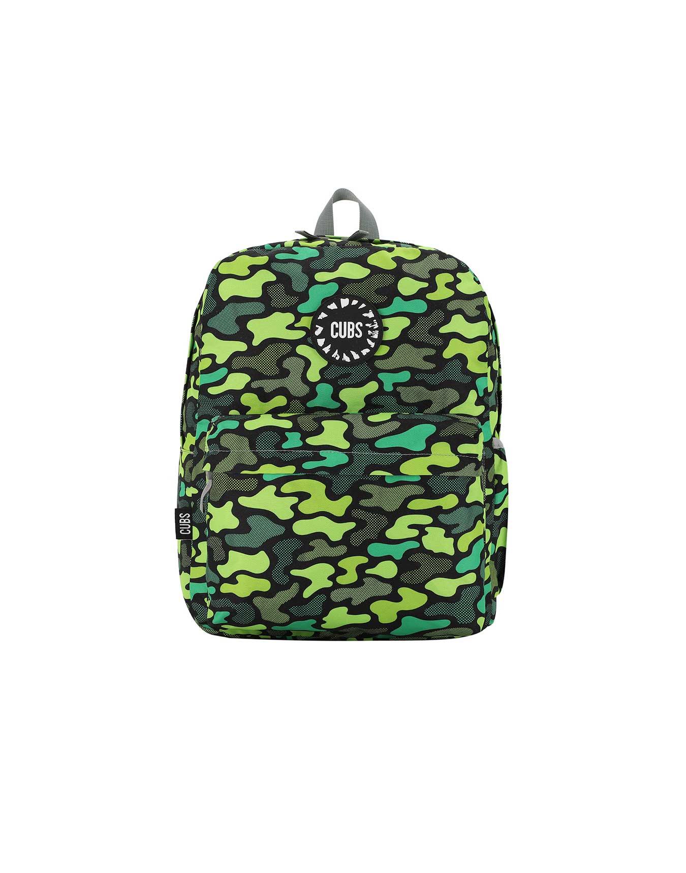 Cubs Neon Green Camo Junior Student Backpack - Ourkids - Cubs