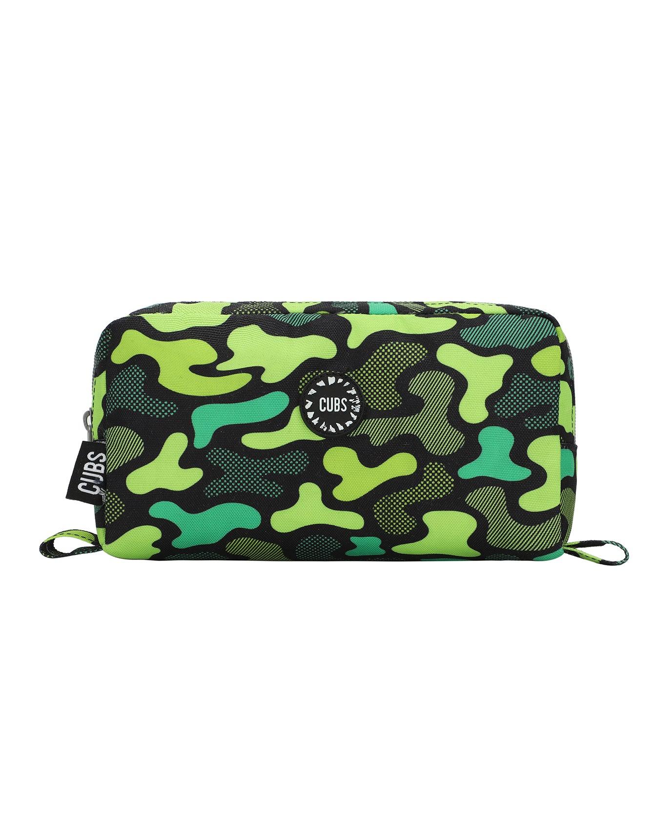 Cubs Neon Green Camo Pencil Case - Ourkids - Cubs