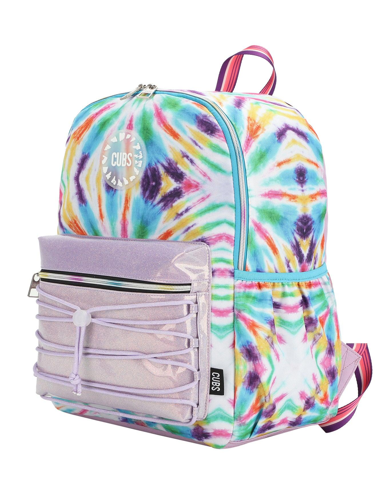 Cubs Pink And Purple Tie Dye High School Backpack - Ourkids - Cubs