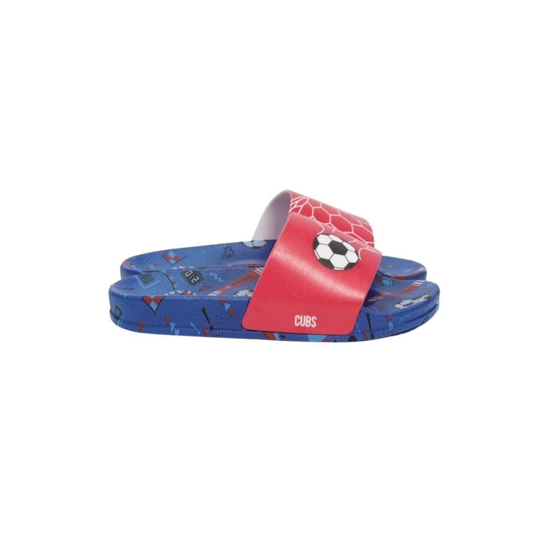 Cubs Red Football Goal Navy Boys Slide - Ourkids - Cubs