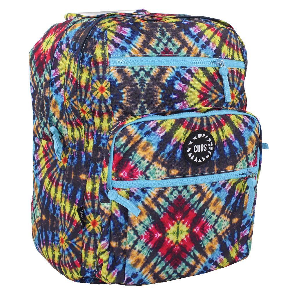 CUBS TIE DYE COLORFUL BLACK SENIOR STUDENT BACKPACK - Ourkids - Cubs