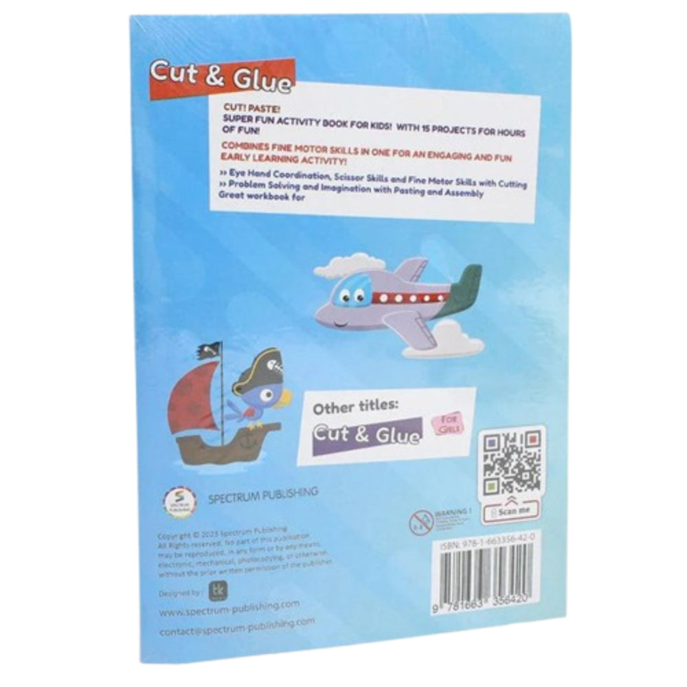 Cut & Glue Activity Book For Boys