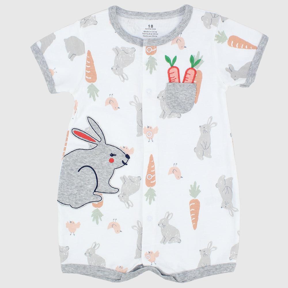 Cute Bunny Short-Sleeved Romper - Ourkids - Mini Me