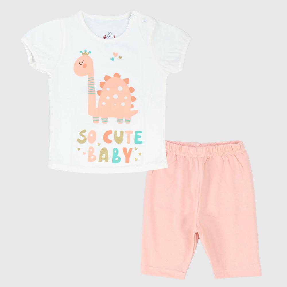 Cute Dino Short-Sleeved Pajama - Ourkids - JOKY