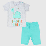 Cute Dino Short-Sleeved Pajama - Ourkids - JOKY