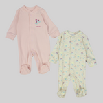 Cute Long-Sleeved Baby Footie (Pack Of 2) - Ourkids - Al Sayad