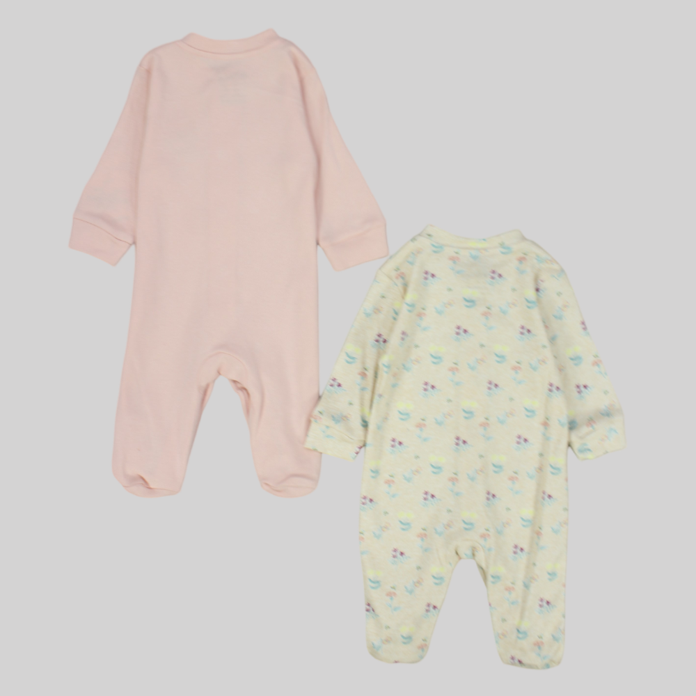 Cute Long-Sleeved Baby Footie (Pack Of 2) - Ourkids - Al Sayad