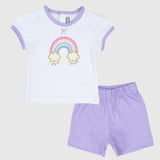 Cute Rainbow Short-Sleeved Pajama - Ourkids - Pompelo