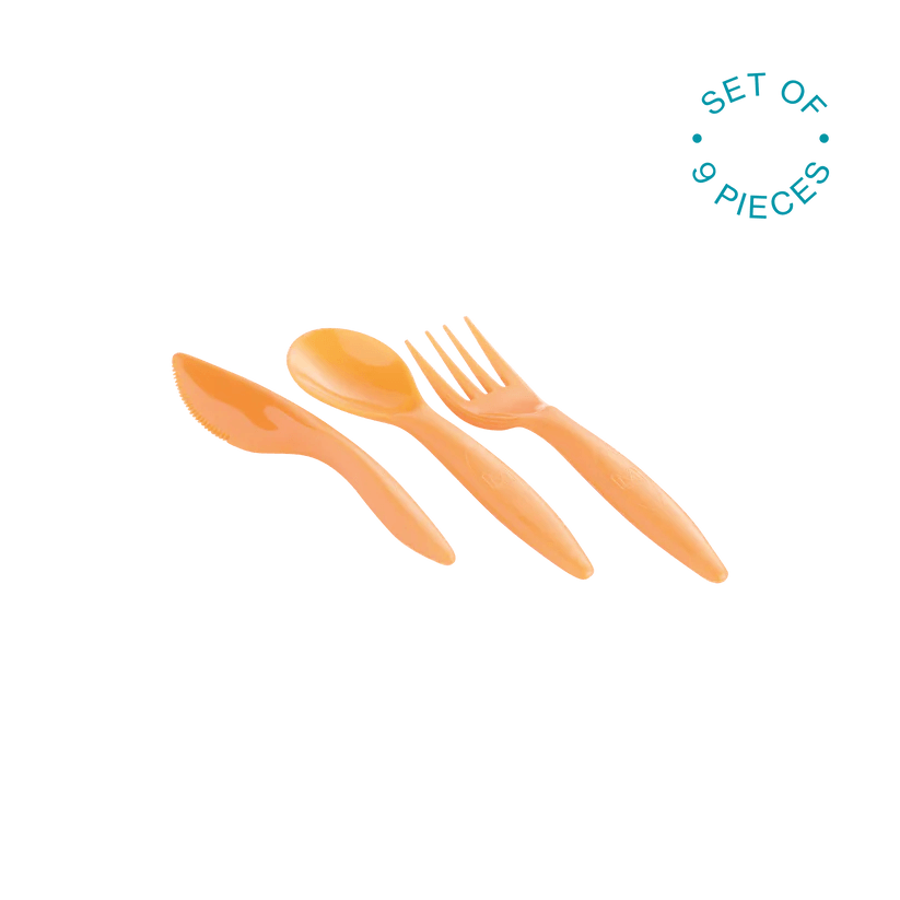 Cutlery Set - Orange (Set Of 9 Pieces) - Ourkids - M Design