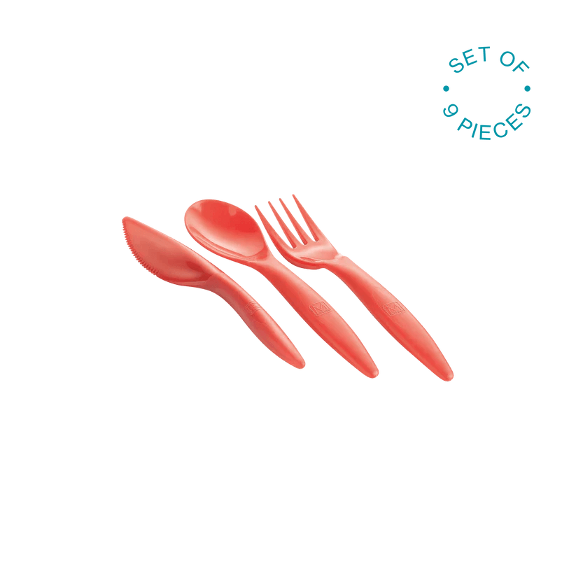 Cutlery Set - Red (Set Of 9 Pieces) - Ourkids - M Design