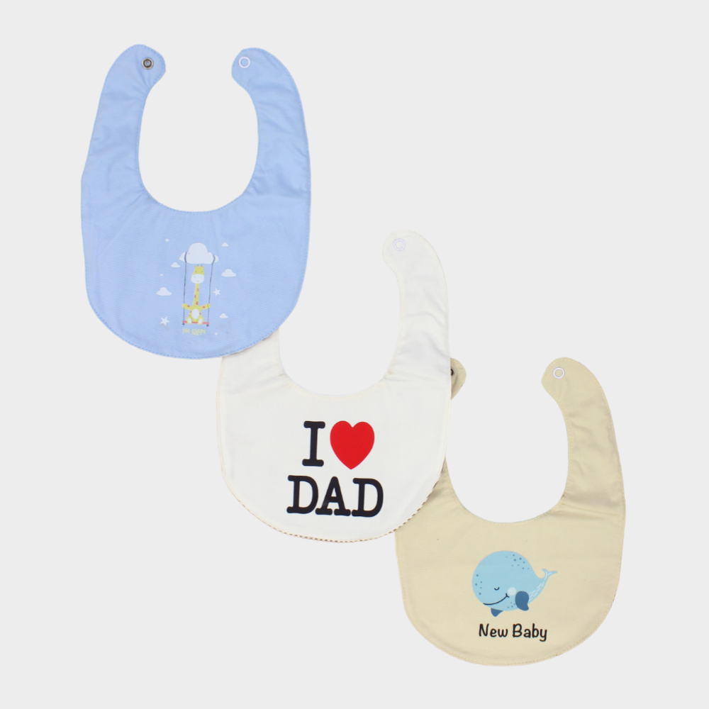 Daddy's Boy Bib (Pack Of 3) - Ourkids - Cherries