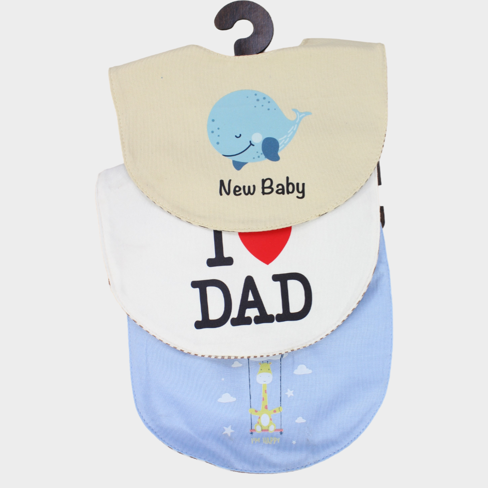 Daddy's Boy Bib (Pack Of 3) - Ourkids - Cherries