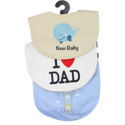Baby Boys Cotton Bibs – Pack of 3 – "New Baby"