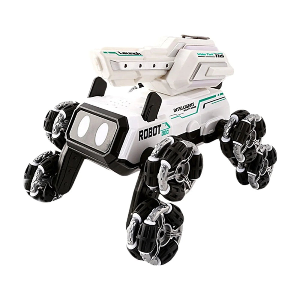 Cufan Stunt Eight-Wheel Robot Dog Remote-Control Toy – White