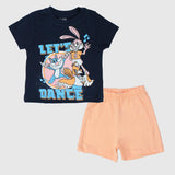 Dancing Bunny Short-Sleeved Pajama - Ourkids - Rosso