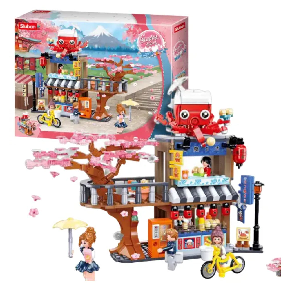 Sluban Girls Dream Happy Diary Tako Yaki Main Store Building Blocks Set - 548 Pcs