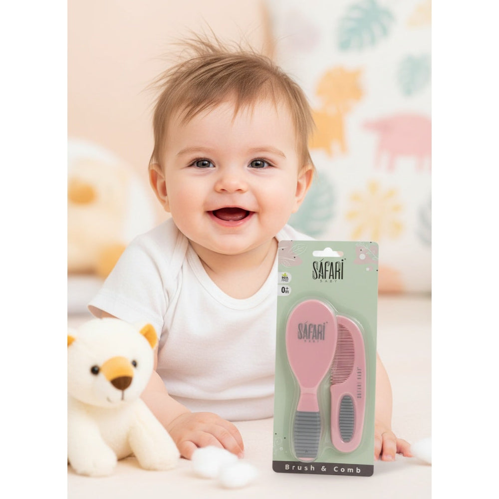 Safari Baby Brush & Comb Set – Pink