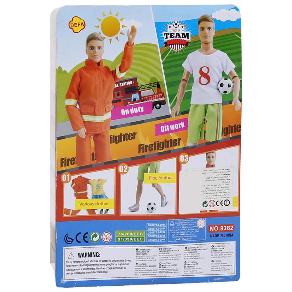 Defa WHITE Kevin Doll with Fire fighter and Football Costume - Ourkids - Defa