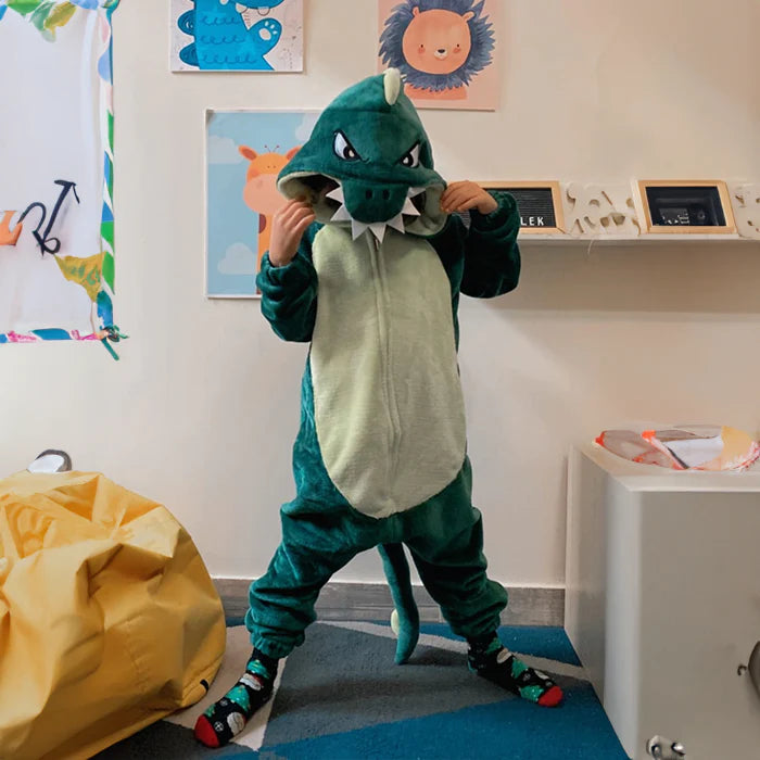 Dino Footless Hooded Onesie - Ourkids - Tale Of Socks