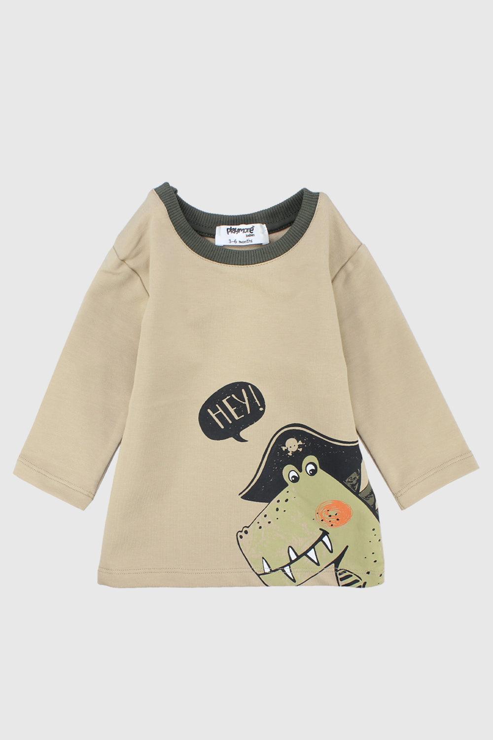 Dino Pirate Long-Sleeved T-Shirt - Ourkids - Playmore