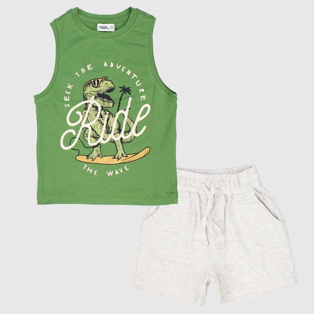 Dino Ride The Wave Sleeveless Pajama - Ourkids - Ourkids