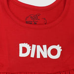 Dino Short-Sleeved Dress - Ourkids - Rosso