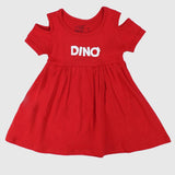 Dino Short-Sleeved Dress - Ourkids - Rosso