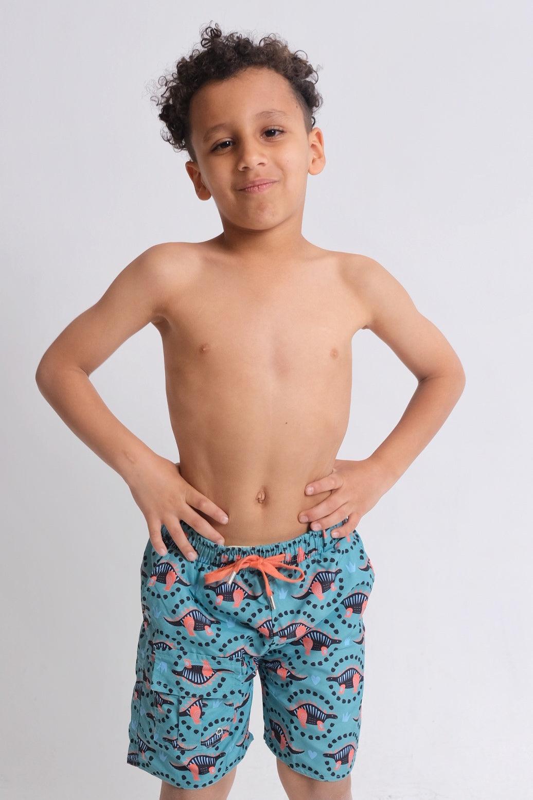 Dino Turquoise Swim Suit - Ourkids - Playmore