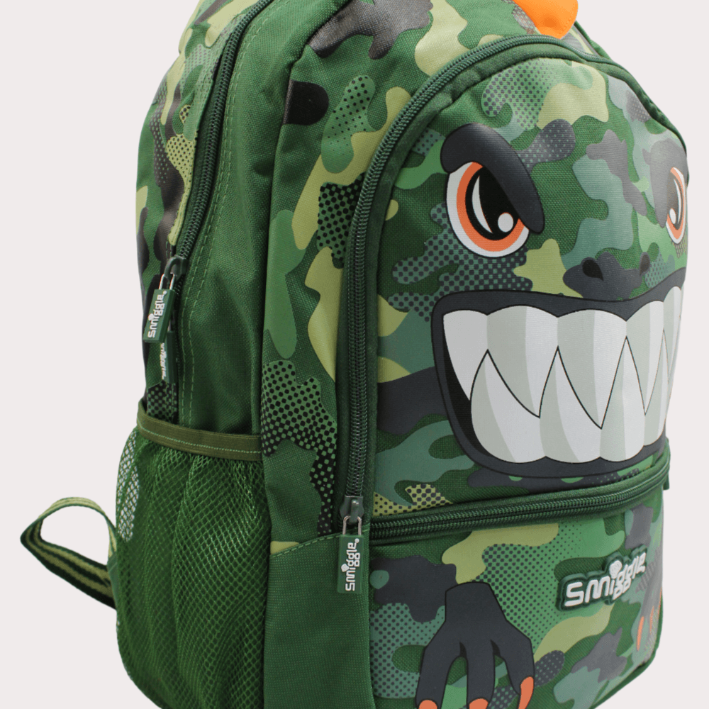 Dinosaur Army Green 17 Inches Backpack - Ourkids - Smiggle