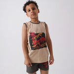 Dinosaur Sleeveless Pajama - Ourkids - Ourkids