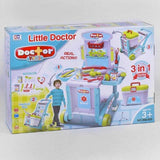 Doctor's set "3 in 1" with suitcase, table, trolley, wheelbarrow, box - Ourkids - OKO