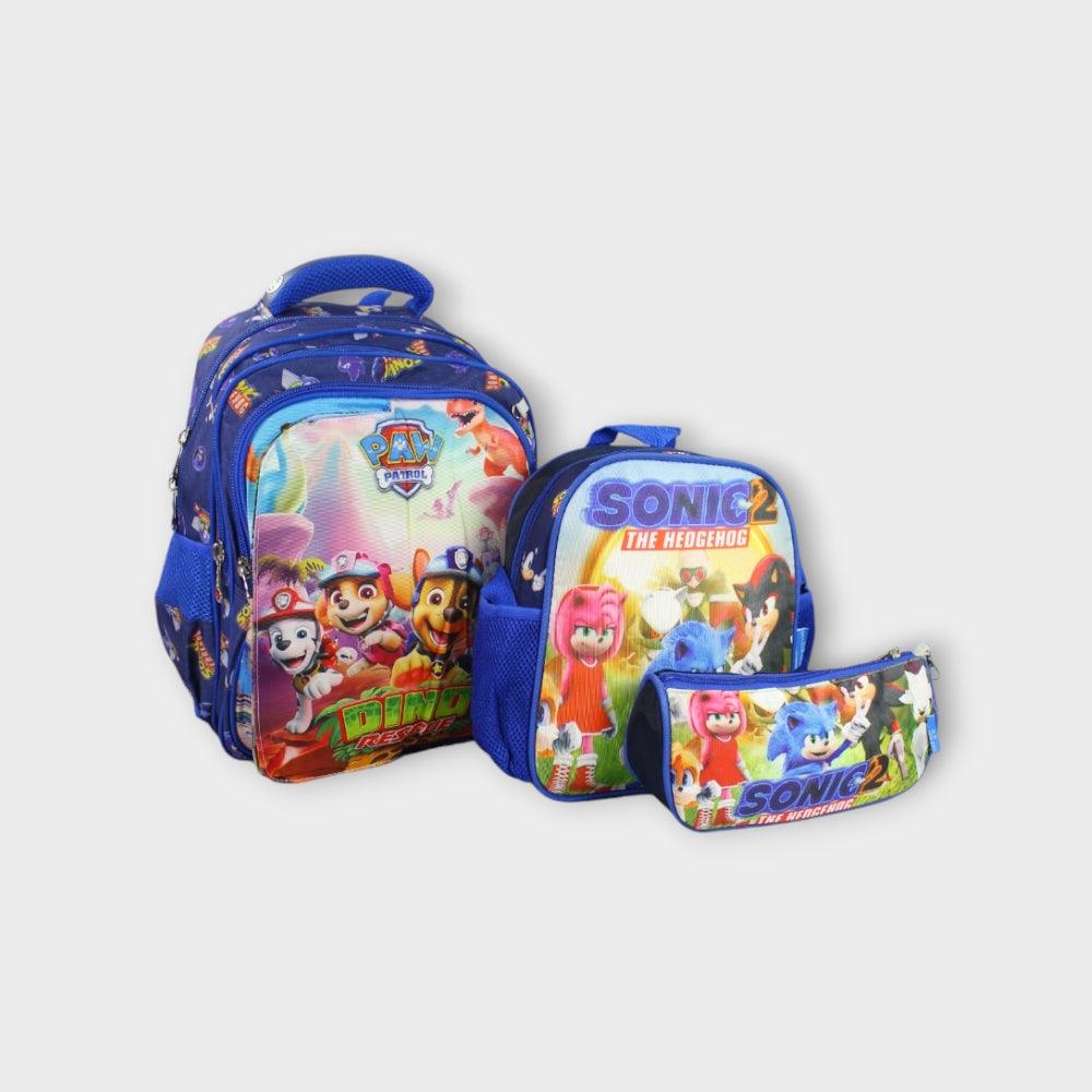 Double Faced 15 Inches School Set - Ourkids - Golden Bag